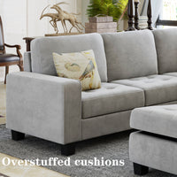 Furnistra L-Shaped Modular Sectional Sofa with Storage Ottoman USA