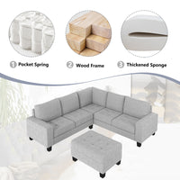 Furnistra L-Shaped Modular Sectional Sofa with Storage Ottoman USA