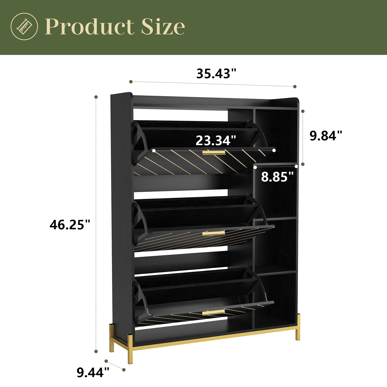 Furnistra Modern Entryway Shoe Cabinet with Flip Drawers USA