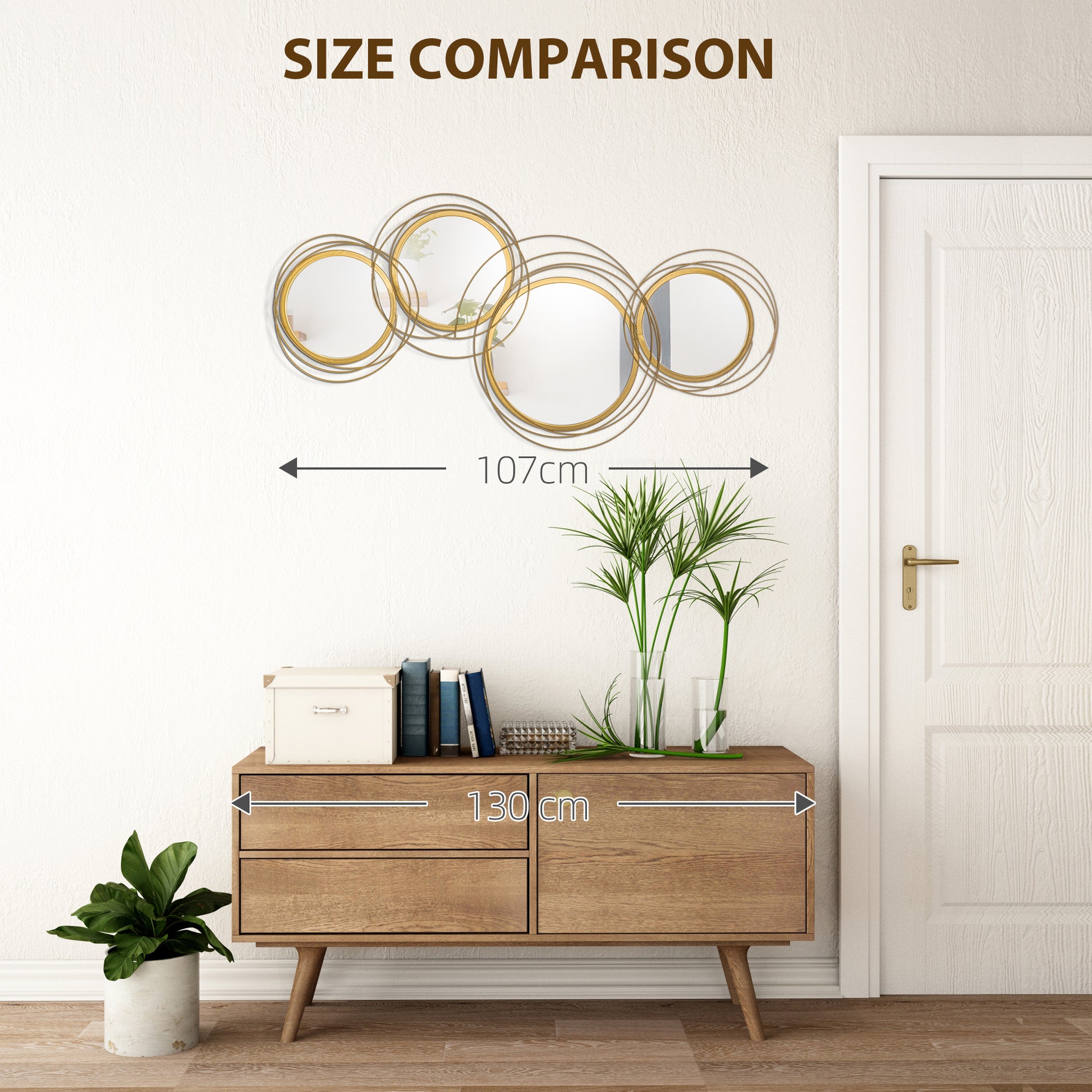 Furnistra Modern Geometric Metal Wall Mirrors - Decorative Home Accents USA