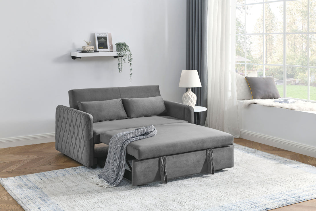 Furnistra Modern Grey Convertible Sofa Bed with Detachable Arm Pockets USA