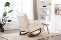 Furnistra Modern Rocking Chair with Wood Legs and Storage Pocket USA