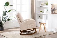 Furnistra Modern Rocking Chair with Wood Legs and Storage Pocket USA