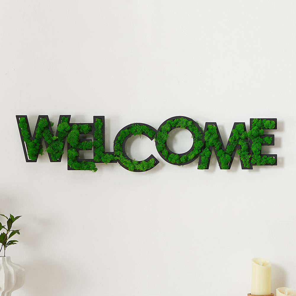 Furnistra Modern Welcome Wall Decor in Moss Green USA