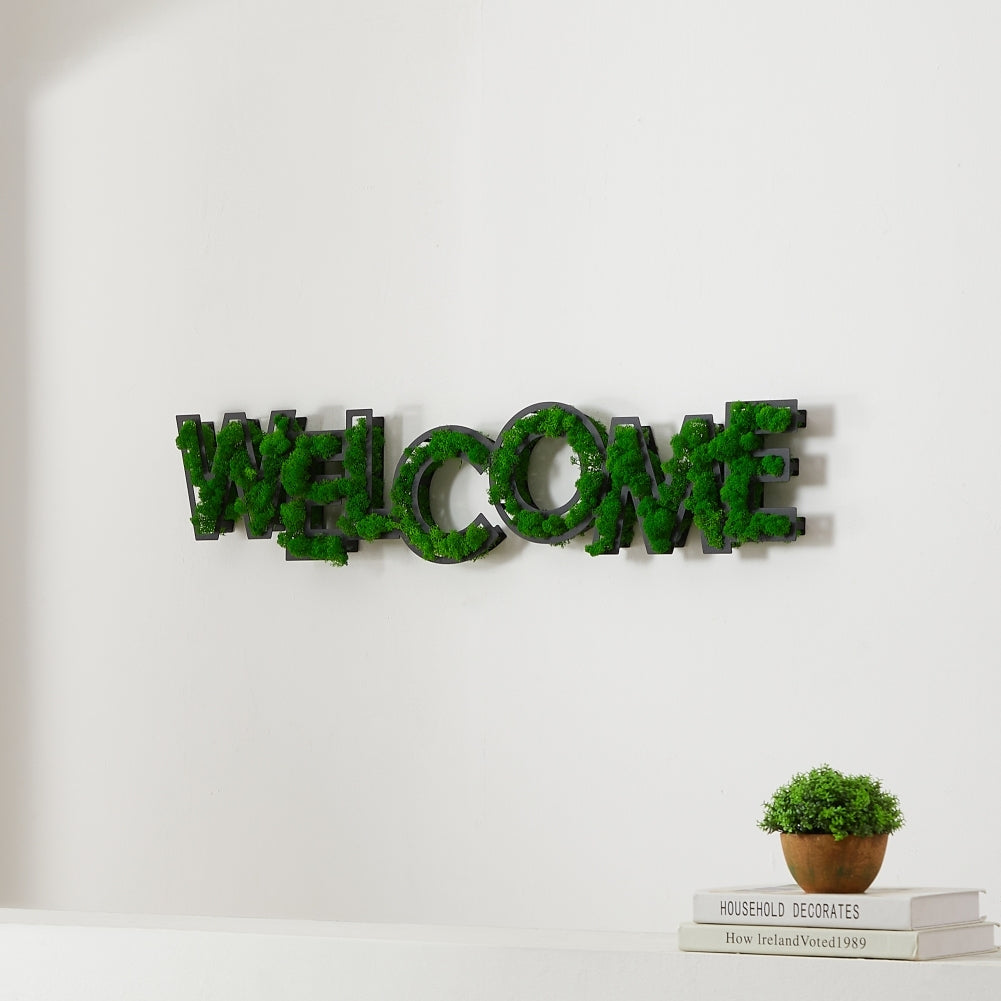 Furnistra Modern Welcome Wall Decor in Moss Green USA