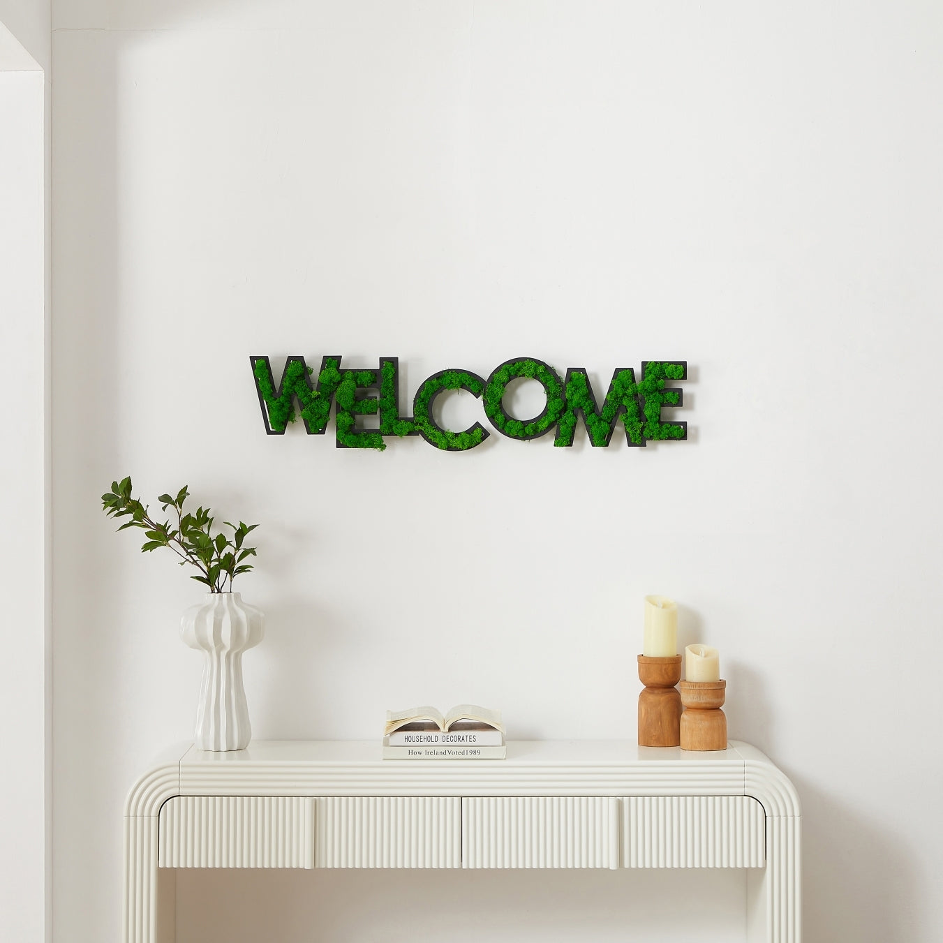 Furnistra Modern Welcome Wall Decor in Moss Green USA