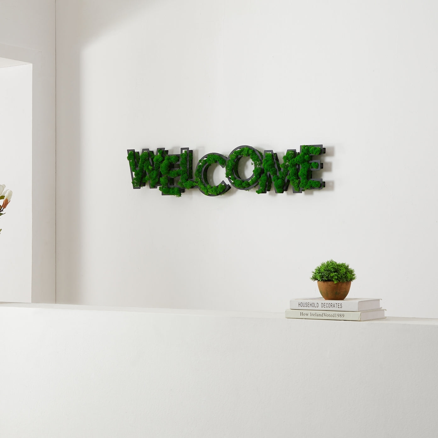 Furnistra Modern Welcome Wall Decor in Moss Green USA