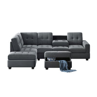 Furnistra Orisfur Modern L-Shaped Sectional Sofa with Reversible Chaise and Storage Ottoman USA