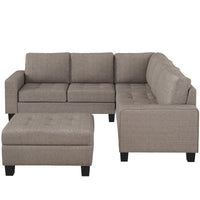 Furnistra Orisfur Modular L-Shaped Sectional Sofa with Storage Ottoman USA