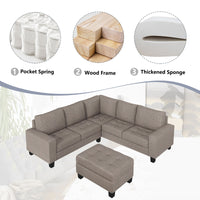 Furnistra Orisfur Modular L-Shaped Sectional Sofa with Storage Ottoman USA