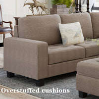 Furnistra Orisfur Modular L-Shaped Sectional Sofa with Storage Ottoman USA