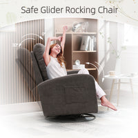 Furnistra Plush Modern Rocking Chair with Swivel and Glide Functions USA