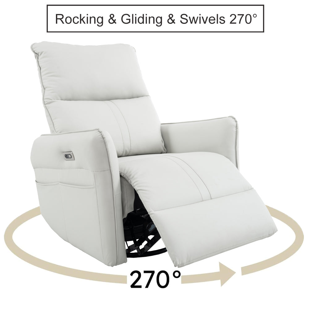 Furnistra Plush Recliner Chair - Comfortable Swivel Rocker for Living Room USA