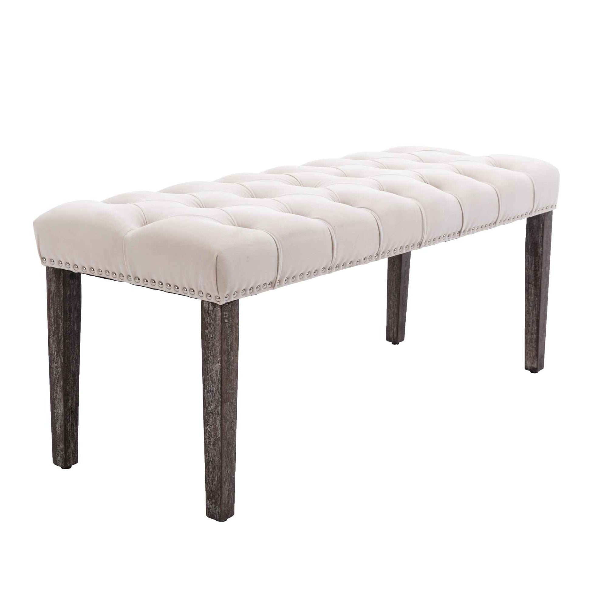 Furnistra Plush Velvet Tufted Dining Bench Ottoman- USA