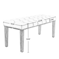 Furnistra Plush Velvet Tufted Dining Bench Ottoman- USA