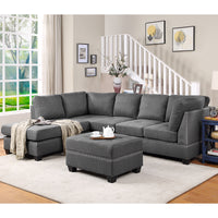 Furnistra Reversible L-Shaped Sectional Sofa with Storage Ottoman USA