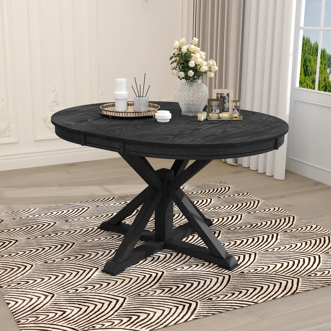 Furnistra Transitional Espresso Extendable Dining Table USA