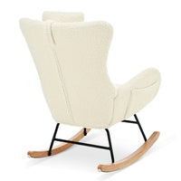 Furnistras Plush Upholstered Rocking Chair - Cozy Nursery Glider with Adjustable Headrest USA