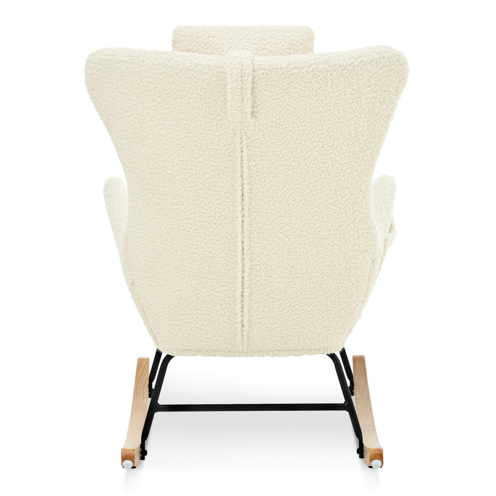 Furnistras Plush Upholstered Rocking Chair - Cozy Nursery Glider with Adjustable Headrest USA