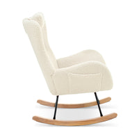 Furnistras Plush Upholstered Rocking Chair - Cozy Nursery Glider with Adjustable Headrest USA