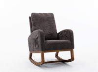 Furnistras Relaxing Rocking Chair in Dark Gray Linen USA