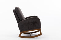 Furnistras Relaxing Rocking Chair in Dark Gray Linen USA