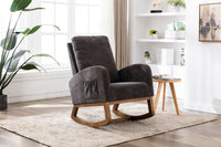 Furnistras Relaxing Rocking Chair in Dark Gray Linen USA