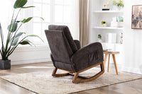 Furnistras Relaxing Rocking Chair in Dark Gray Linen USA