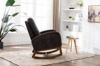 Furnistras Relaxing Rocking Chair in Dark Gray Linen USA