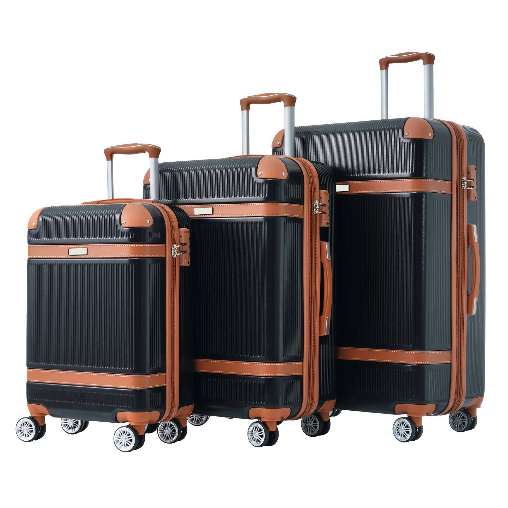 Hardshell Luggage Sets 3 Piece double spinner 8 wheels Suitcase with TSA Lock Lightweight 202428 USA