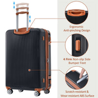 Hardshell Luggage Sets 3 Piece double spinner 8 wheels Suitcase with TSA Lock Lightweight 202428 USA