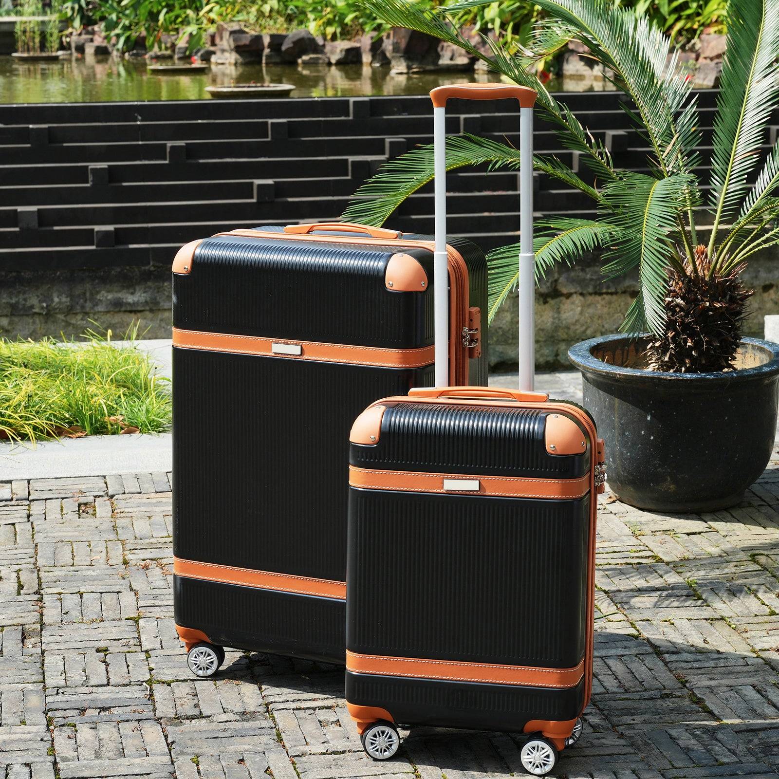 Hardshell Luggage Sets 3 Piece double spinner 8 wheels Suitcase with TSA Lock Lightweight 202428 USA