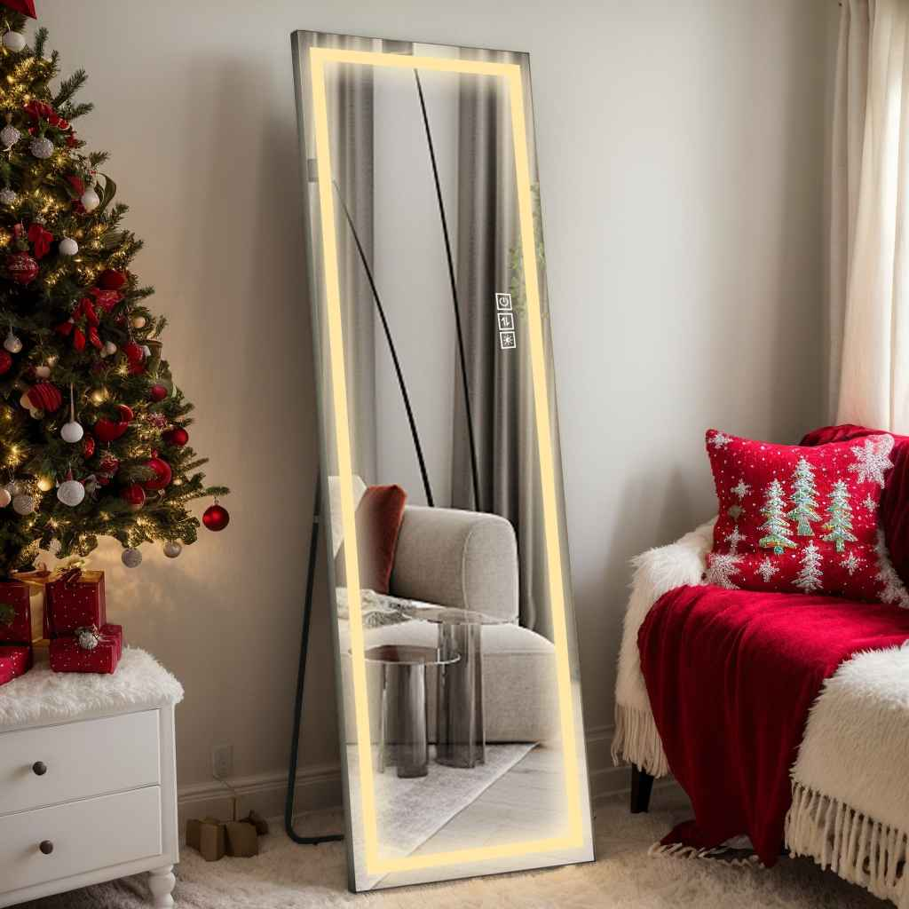 LED Full Length Mirror with Lights - Elegant Standing Dressing Mirror for Bedroom USA