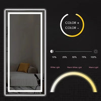 LED Full Length Mirror with Lights - Stylish Standing Giant Floor Mirror for Bedroom USA