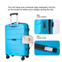 Lightweight Hardshell Luggage Sets with Spinner Wheels - Sky Blue USA