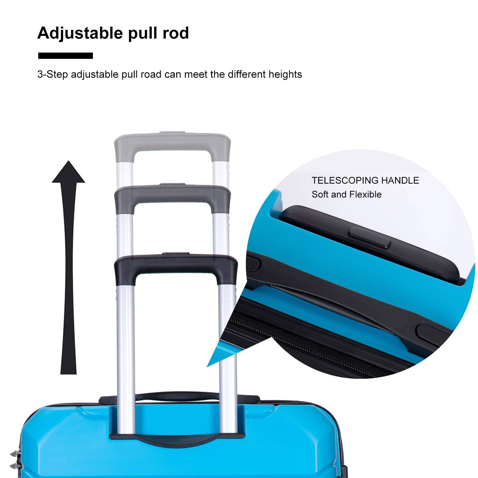 Lightweight Hardshell Luggage Sets with Spinner Wheels - Sky Blue USA