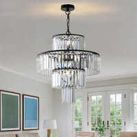 Luxurious 4-Tier Modern Crystal Chandelier for Dining Room USA