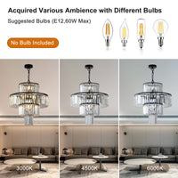 Luxurious 4-Tier Modern Crystal Chandelier for Dining Room USA