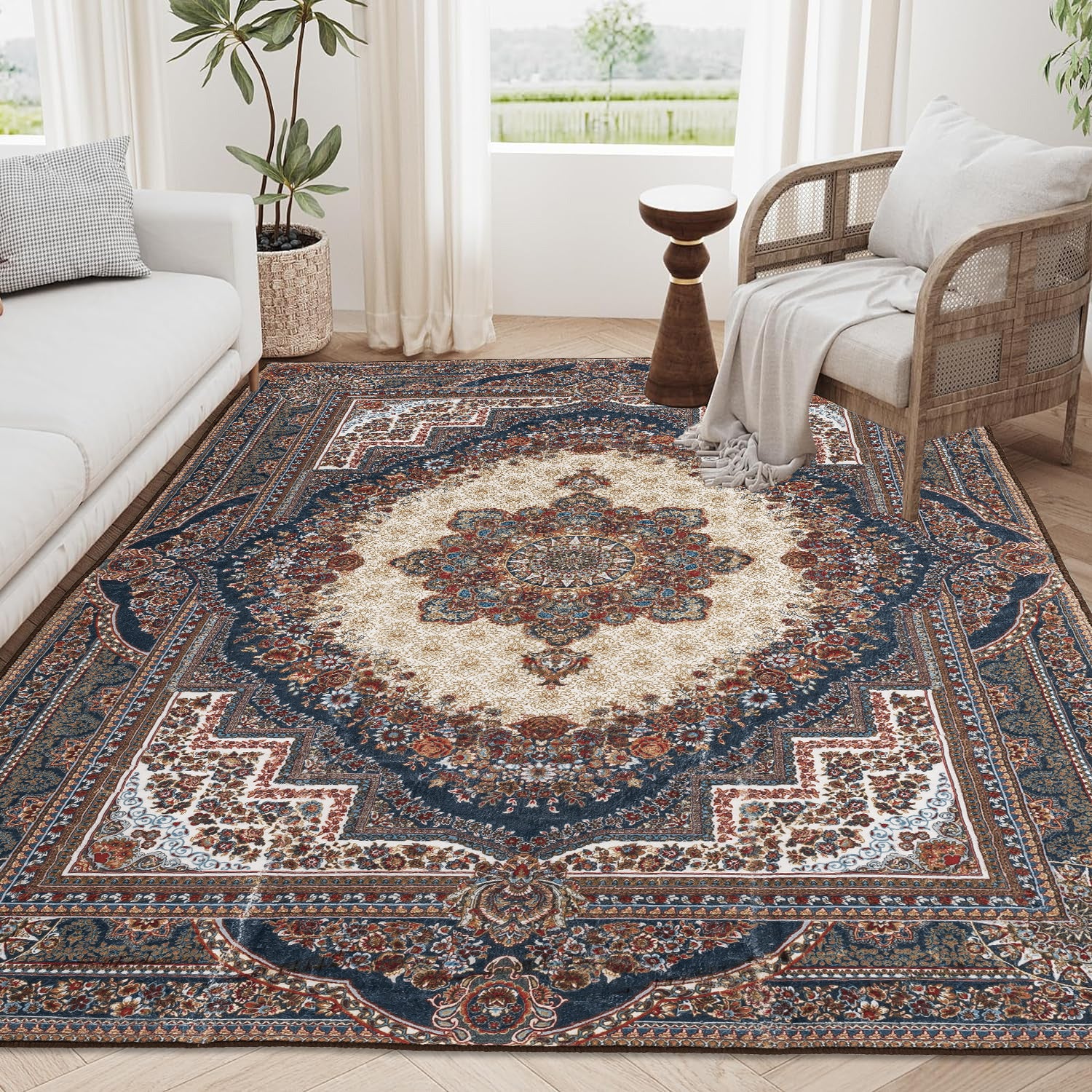 Luxurious Bohemian Medallion Area Rug by Furnistra USA