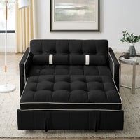 Luxurious Contemporary Black Velvet Convertible Sectional Sofa Bed USA