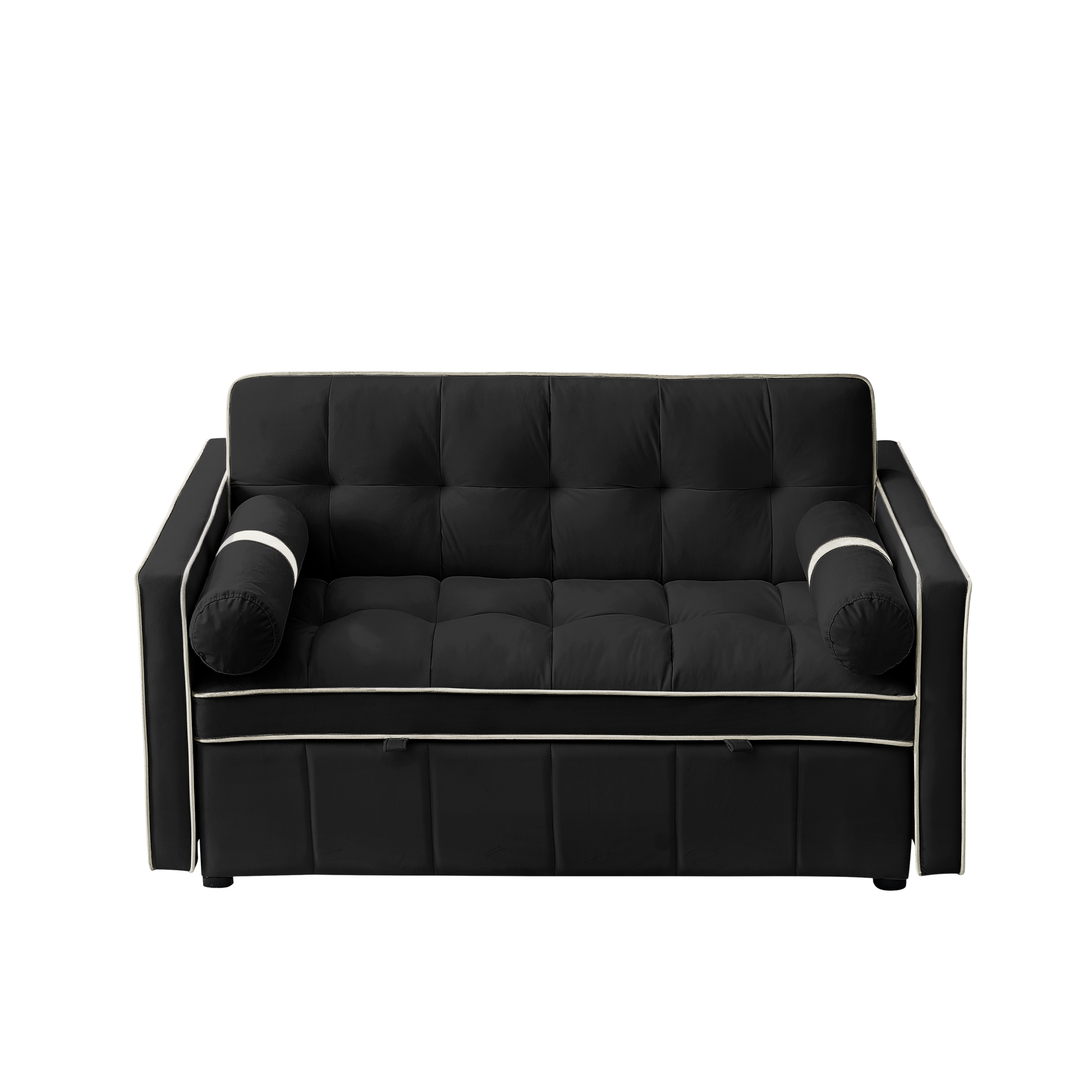 Luxurious Contemporary Black Velvet Convertible Sectional Sofa Bed USA