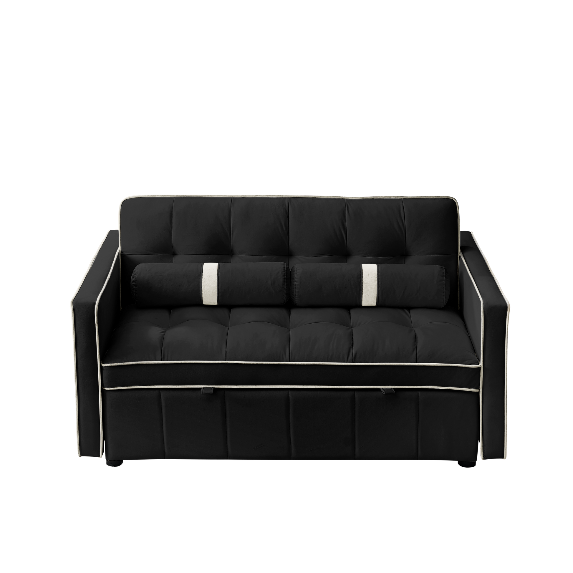 Luxurious Contemporary Black Velvet Convertible Sectional Sofa Bed USA