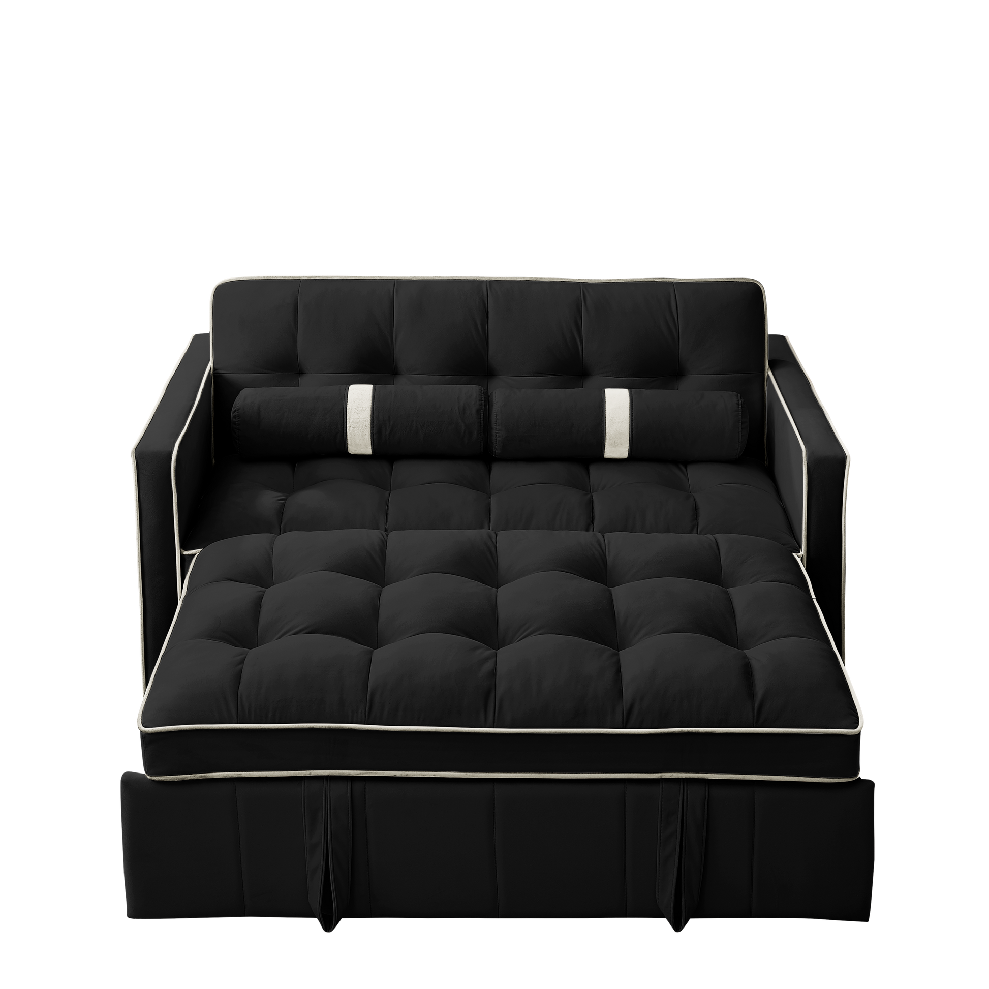 Luxurious Contemporary Black Velvet Convertible Sectional Sofa Bed USA