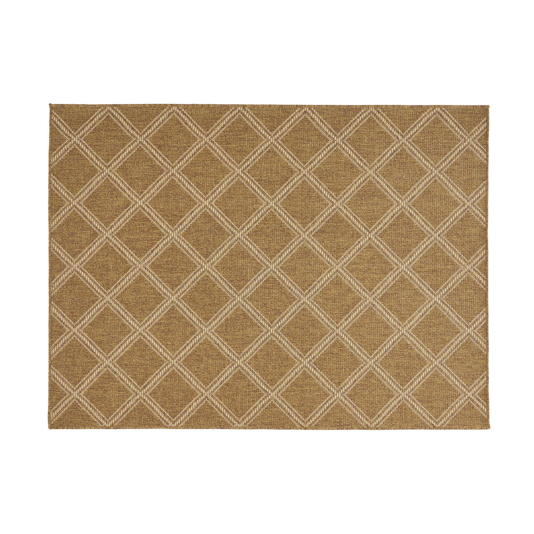 Luxurious Hand-Woven Indoor Outdoor Area Rug - Natural Tan Diamond Pattern USA