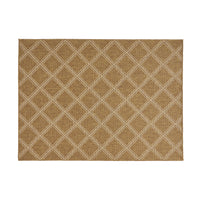 Luxurious Hand-Woven Indoor Outdoor Area Rug - Natural Tan Diamond Pattern USA