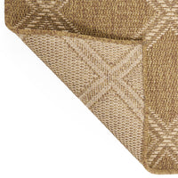 Luxurious Hand-Woven Indoor Outdoor Area Rug - Natural Tan Diamond Pattern USA