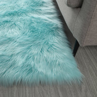 Luxurious Shaggy Turquoise Soft Area Rug for Living Room USA