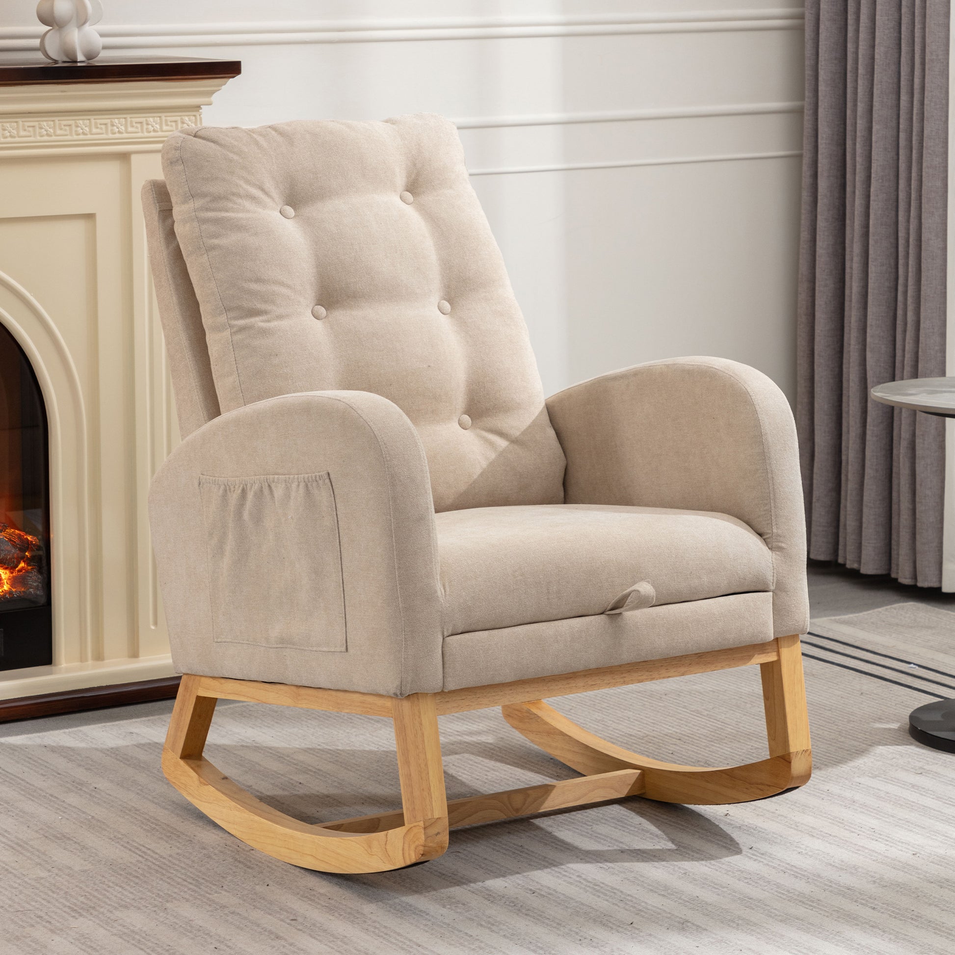 Luxurious Tufted Rocking Recliner with Footrest USA