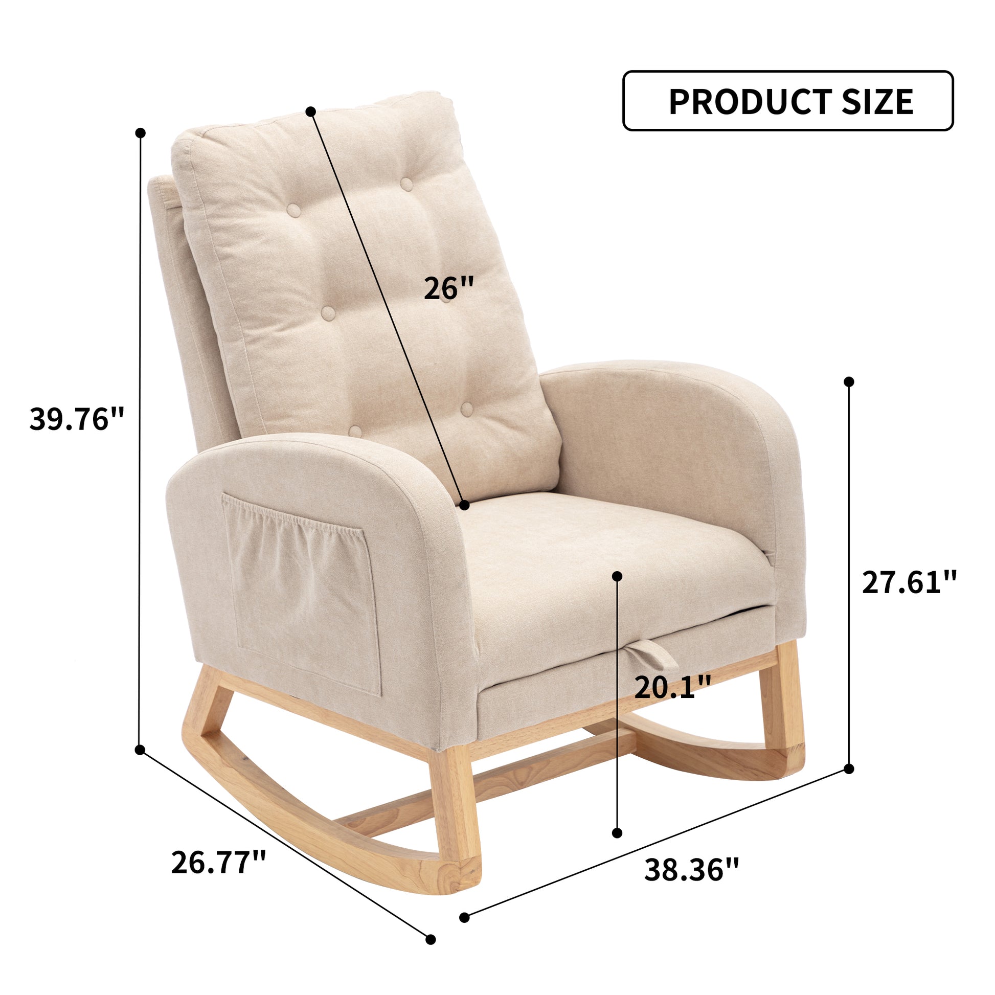 Luxurious Tufted Rocking Recliner with Footrest USA