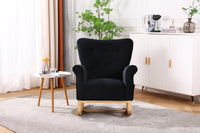 Luxurious Tufted Velvet Rocking Chair with Solid Wood Frame USA